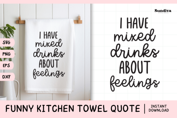 Funny Dish Kitchen Towel Quote SVG 22 Graphics for Crafts