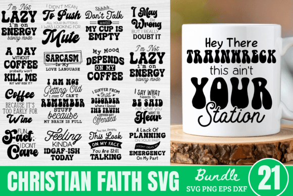Funny Sarcastic Coffee Quote SVG Bundle for Crafts and Graphics