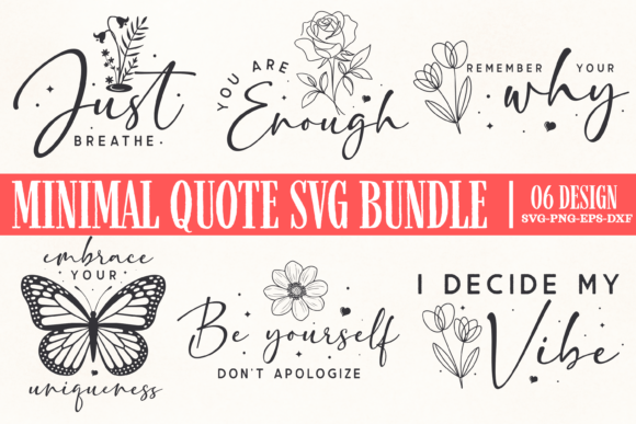 Minimal Quote SVG Bundle for Graphics and Crafts