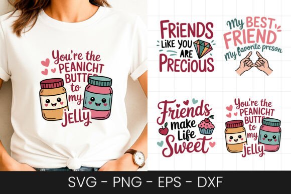 Peanut Butter Jelly Friends Quote SVG for Graphics and Crafts