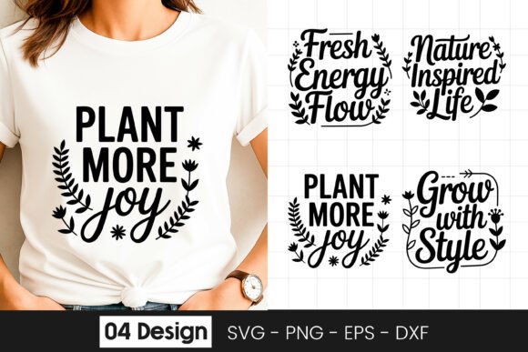 Plant More Joy Inspirational Quote SVG for Graphics and Crafts