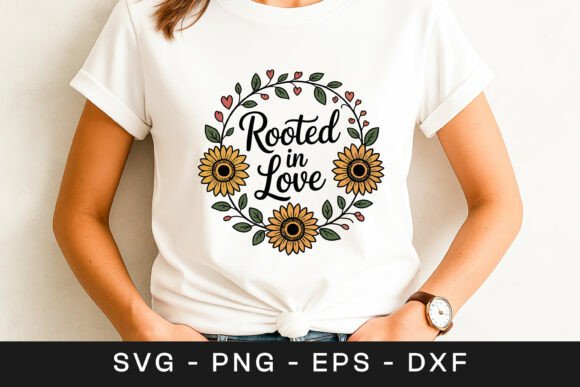 Rooted in Love Sunflower Quote SVG PNG Graphics and Crafts Review