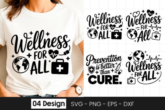 Wellness for All Quote SVG PNG: A Graphic Design Asset for Crafts